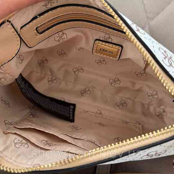 Женская сумочка с органайзером на плечо Guess (1211) белая Киев