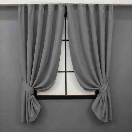 Комплект коротких штор VR-Textil Мікровелюр Petek № 1485ш Сірий 130х170 см 2 шт (35-0211) Київ