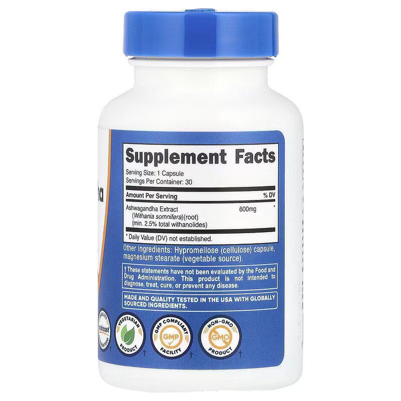 Екстракт ашваганди Nutricost Ashwagandha Root Extract 600 мг 30 капсул Луцьк - фото 2