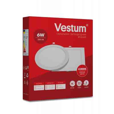 Светильник Vestum LED квадратный 6W 4000K 220V (1-VS-5202) Винница