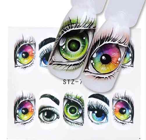 Наклейки для нігтів Хелловін Очі 5 на 6 см різнобарвний Київ