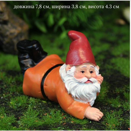 Фигурка Гном из полистоуна для мини-сада, кашпо, флорариума, микроландшафта, миниатюры Одесса