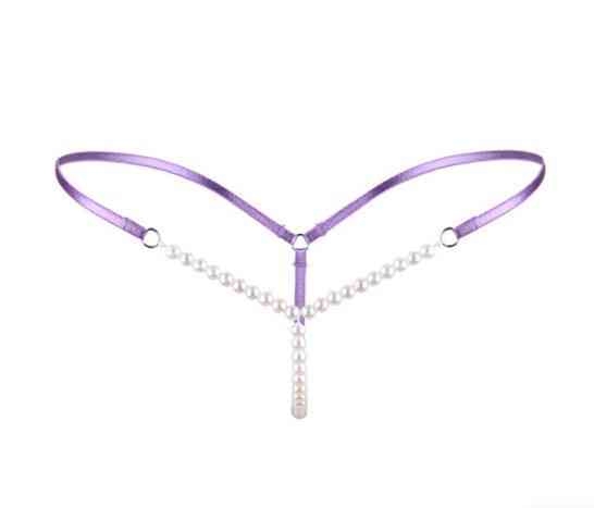 Стрінги з перлами жіночі універсальний фіолетовий Київ