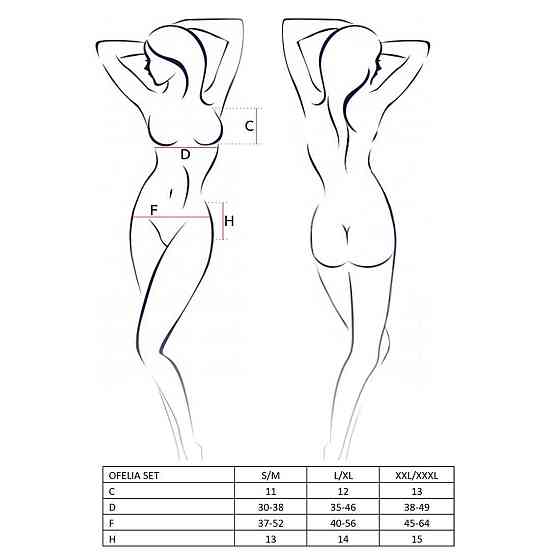 Комплект білизни Passion OFELIA SET OpenBra L/XL, white, стрінги, відкритий ліф, широкий пояс Sex Aura Київ
