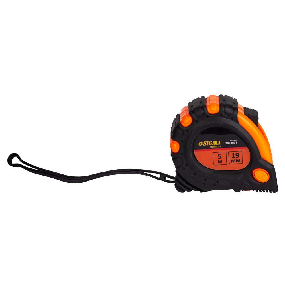 Sigma Рулетка магнитная обрезиненная JT фиксатор+тормоз 5м×19мм SIGMA (3823051) Коломыя - изображение 5