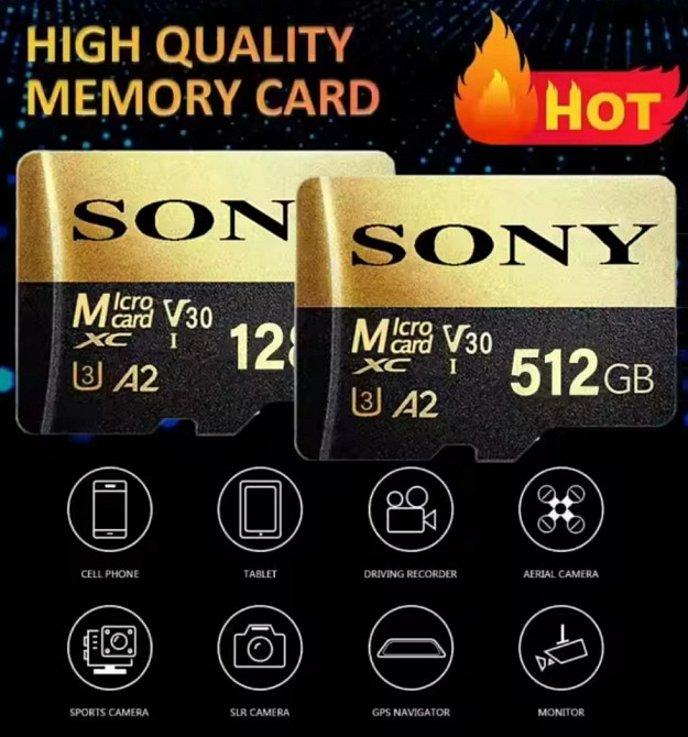 Xiaomi та SONY карта пам’яті флешка micro SD Card TF  256 512 Гб USB Київ - фото 5