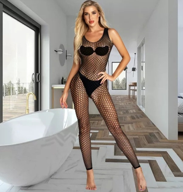 Бодістокінг в сіточку жіночий one size чорний Київ - фото 1