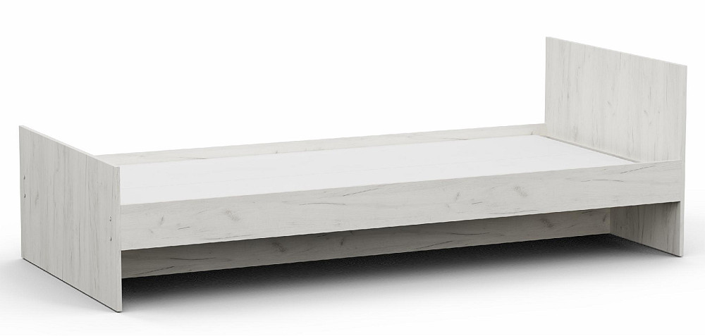 Ліжко односпальне L-12, Дуб Крафт Білий, 2032х932х650 Львів - фото 1