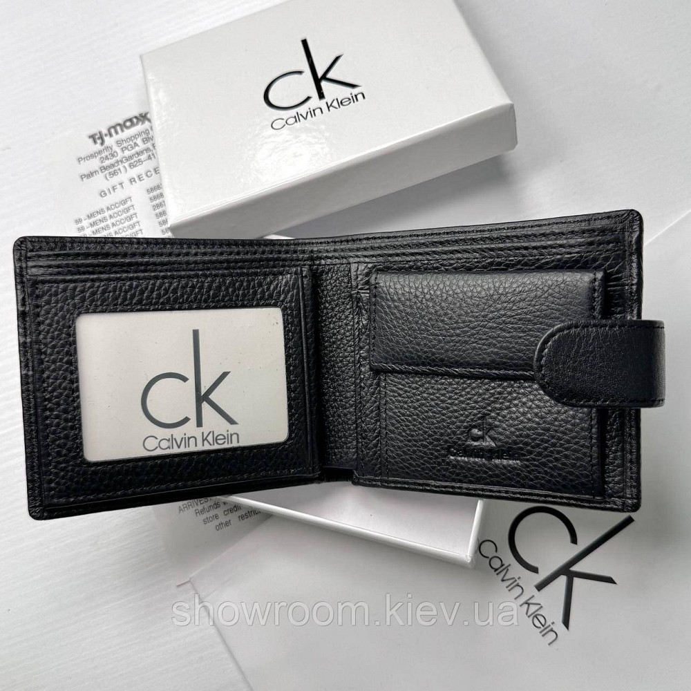 Кожаный мужской кошелек CK с застежкой (6605) Киев - изображение 9