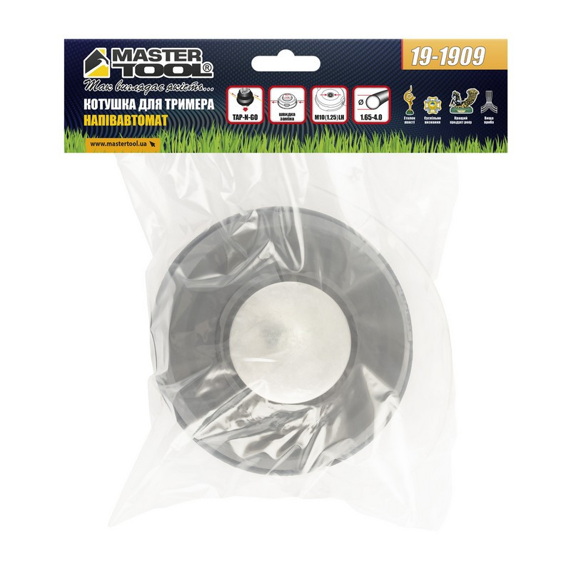 Катушка для триммера MASTERTOOL PROFI полуавтоматическая M10х1.25 FLH металлическая пятая легкая загрузка Ровно - изображение 3