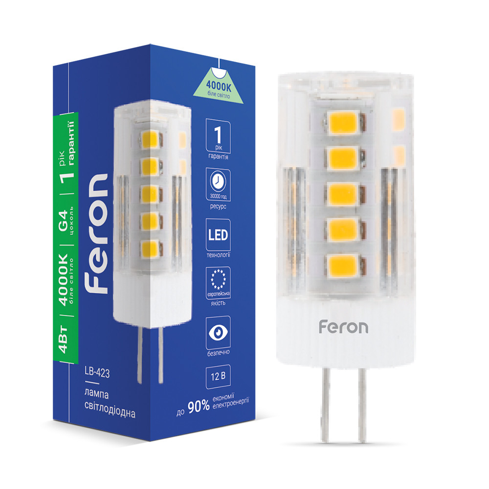 Світлодіодна лампа Feron LB-423 4Вт G4 4000K 12V Харьков - изображение 1