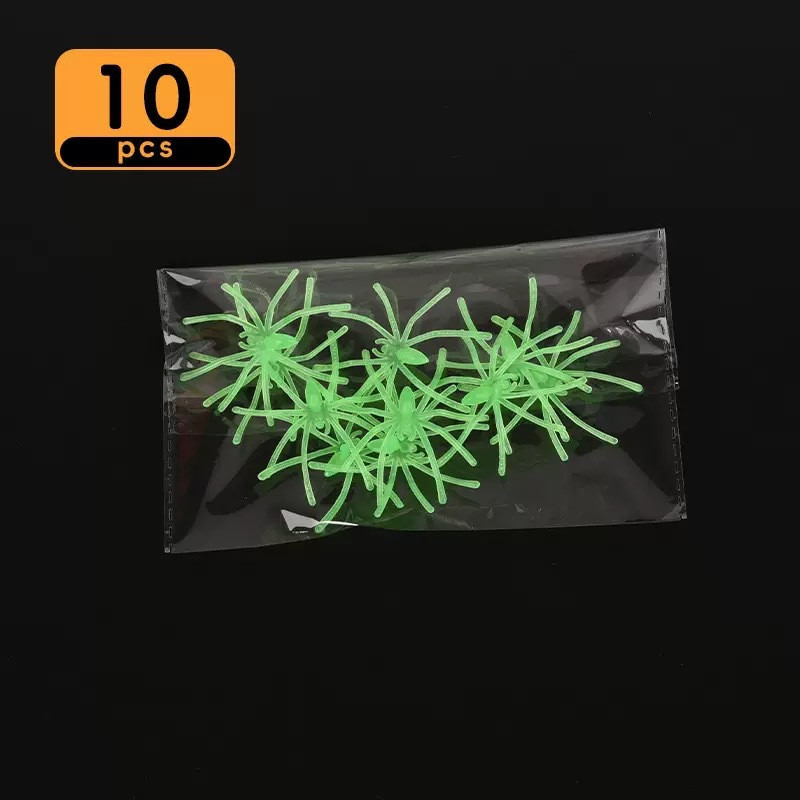 Павуки на Хелловін фосфорні 10 штук 50 на 48 мм салатовий Київ - фото 2