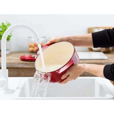 Кастрюля KitchenAid чавунна з кришкою 3,3 л Червона (CC006057-001) Винница - изображение 9