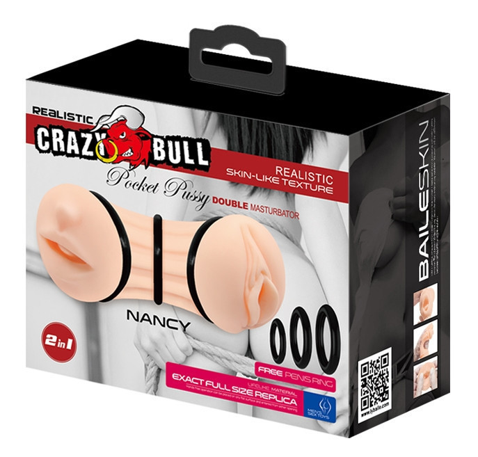 Мастурбатор с двумя входами Crazy Bull - NANCY Pocket Pussyм DOUBLE MASTURBATOR, BM-009224H Sex Aura Киев - изображение 9