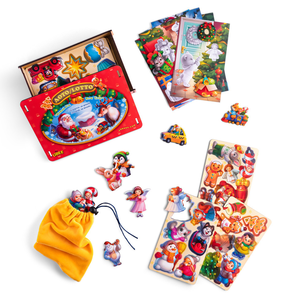 Настільна гра "Новорічне лото" (ПСД235) PSD235, 48 фігурних фішок Вінниця - фото 1