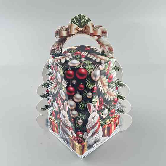 Новогодняя подарочная картонная упаковка для конфет (1000грм) №222 