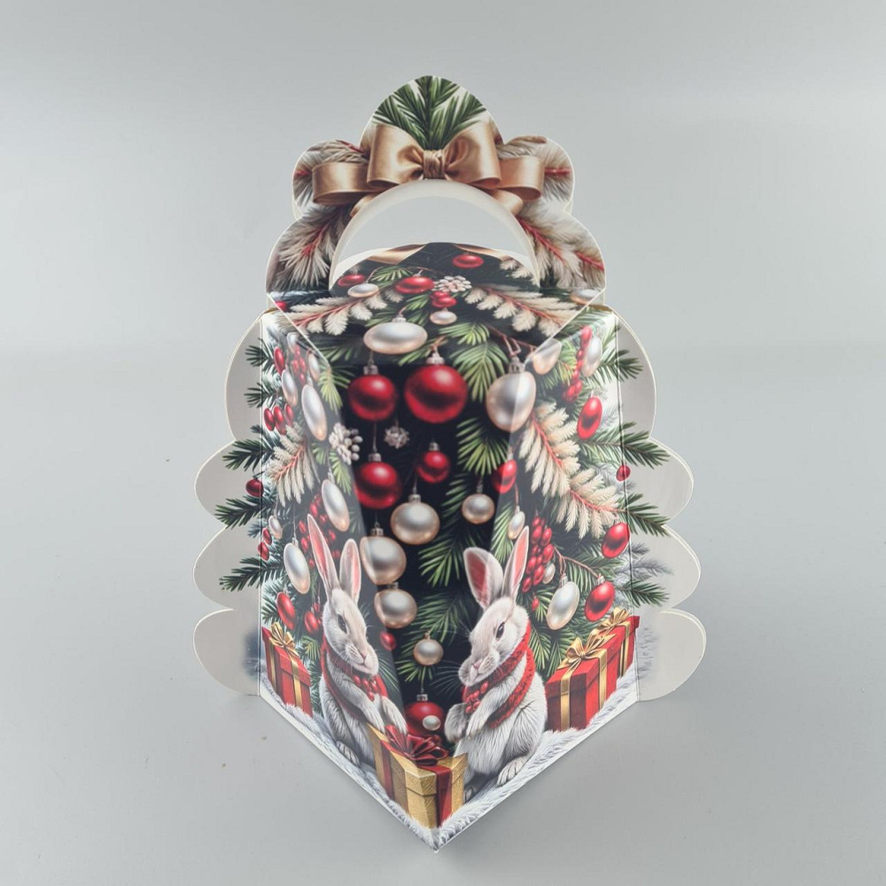 Новогодняя подарочная картонная упаковка для конфет (1000грм) №222 