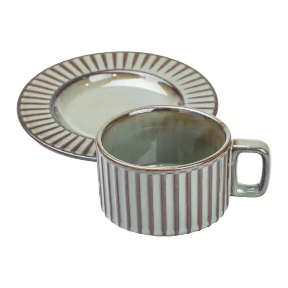 TS Kitchen Чашка з блюдцем 250 мл порцелянова Графіт HP7210G Київ - фото 3