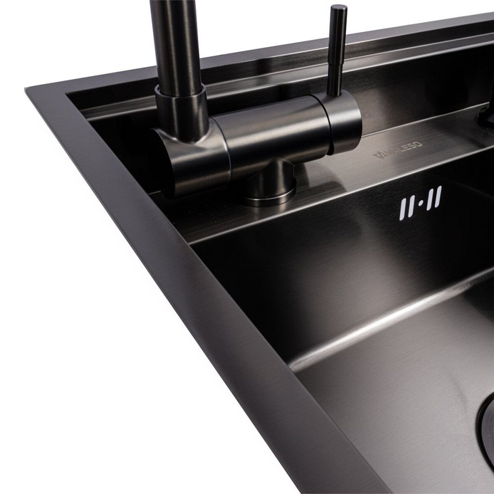 VALESO Кухонна мийка CM 50*50 прихована PVD чорна VALESO Handmade (змішувач в комплекті) Київ - фото 6