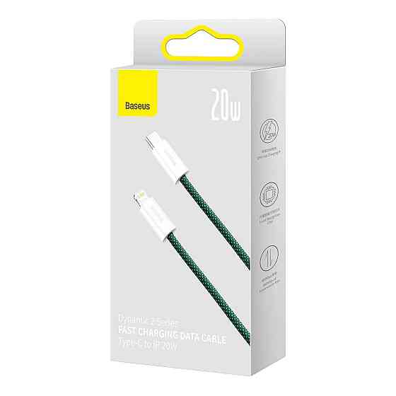 Кабель Lightning для айфон 2.4А 1м зелений Baseus Dynamic 2 CALD040006 Київ