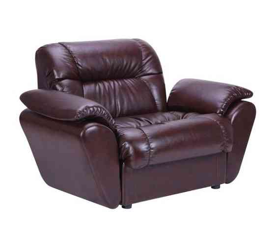 Крісло Richman Vizyt з підлокітниками 87 x 135 x 85H см Натуральна Шкіра Lux Коричневий Київ