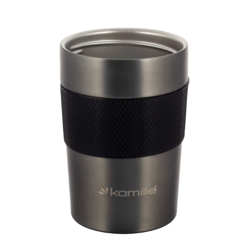 Термочашка 360мл з TPR вставкою нержавіюча сталь графіт KAMILLE 2150 Житомир - фото 8