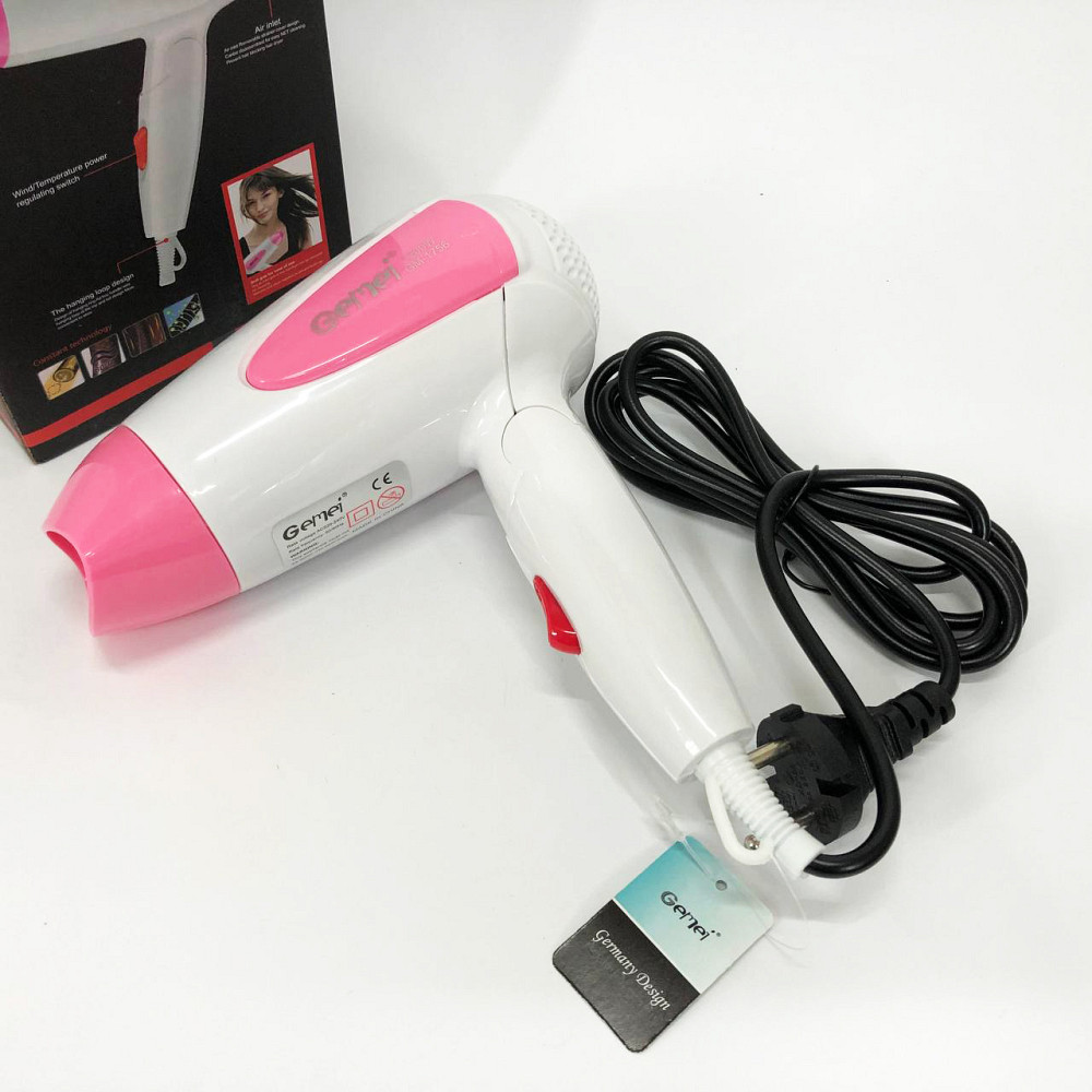 Фен с ионизацией и регулировкой температуры Gemei, Мощный универсальный фен без вреда для волос MS-75 Львов - изображение 8