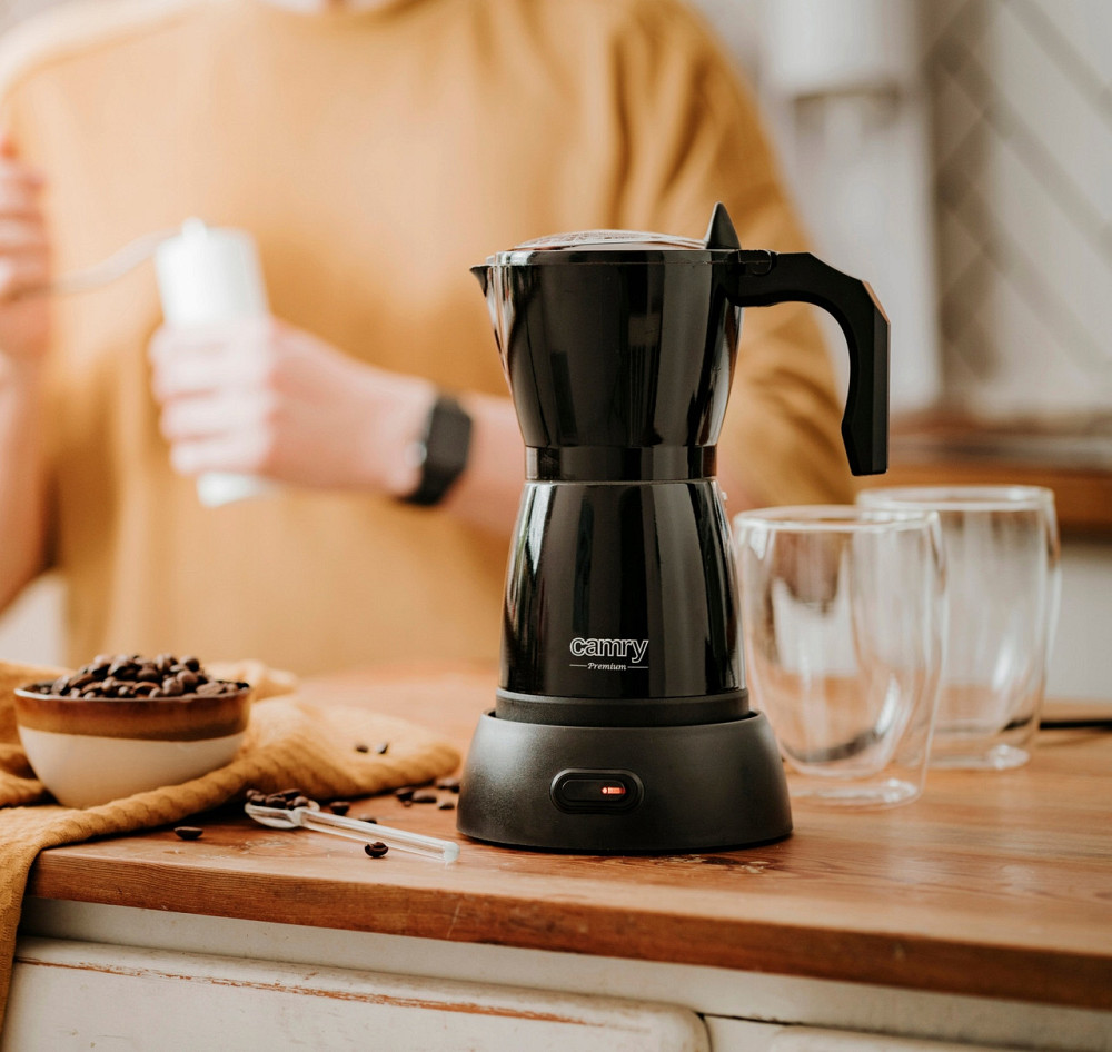 Электрическая гейзерная кофеварка 300 мл / 6 чашек эспрессо Camry CR (4415B) 480 Вт Нововолынск - изображение 9