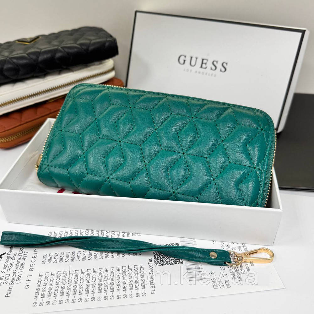 Жіночий гаманець на змійці Guess (7870) зелений Київ - фото 5