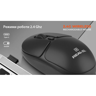 Мышка REAL-EL RM-335W Wireless Black (EL123200055) Винница - изображение 7