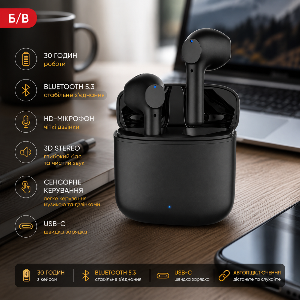 Б/У Беспроводные наушники TATUNER E10 TWS Bluetooth, 3D стерео, водонепроницаемость IPX8, 30 часов работы Киев - изображение 8
