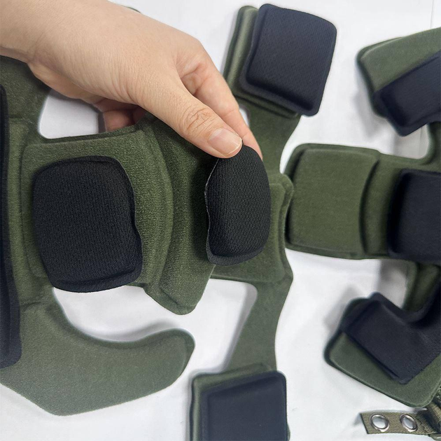 Обвес для шлема FAST подвесная система + защитные подушки + боковые рельсы ARC + шрауд (Оливковый) Винница - изображение 8