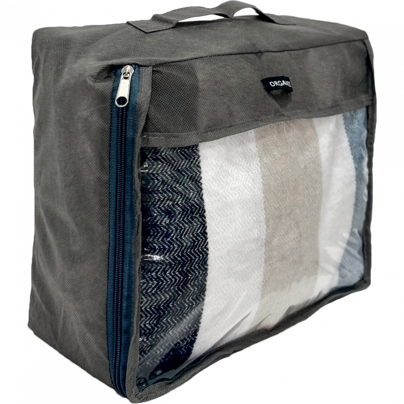 Середня дорожня сумка для речей з ручкою та прозорою вставкою P002 30x27x12 см (Сірий) Суми - фото 1