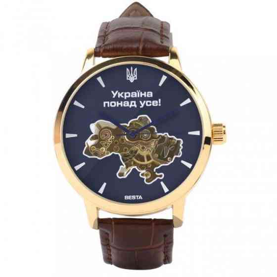 Чоловічий наручний годинник Besta Skeleton UA (Коричневий) Вінниця