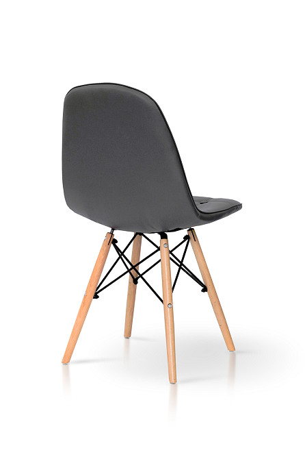 Стілець ДЖАСТІН, шкірзам сірий Київ - фото 4