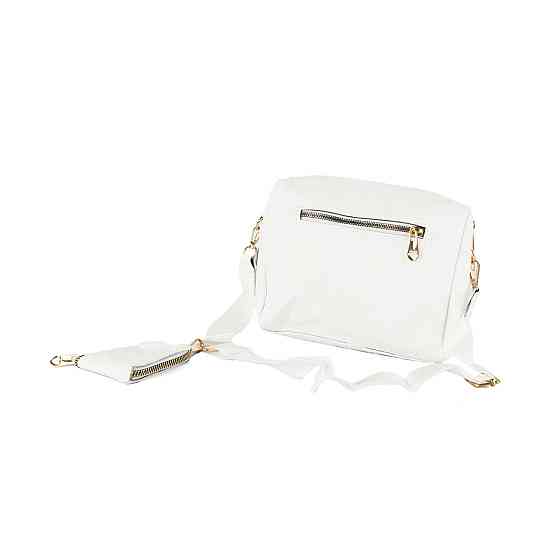 Сумка женская на молнии через плечо с плечевым ремешком и маленьким кошелечком, Белый Каменец-Подольский