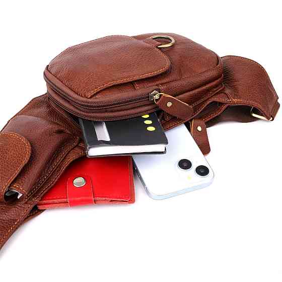 Чоловіча сумка через плече з натуральної шкіри Vintage 22960 Коричневий Київ