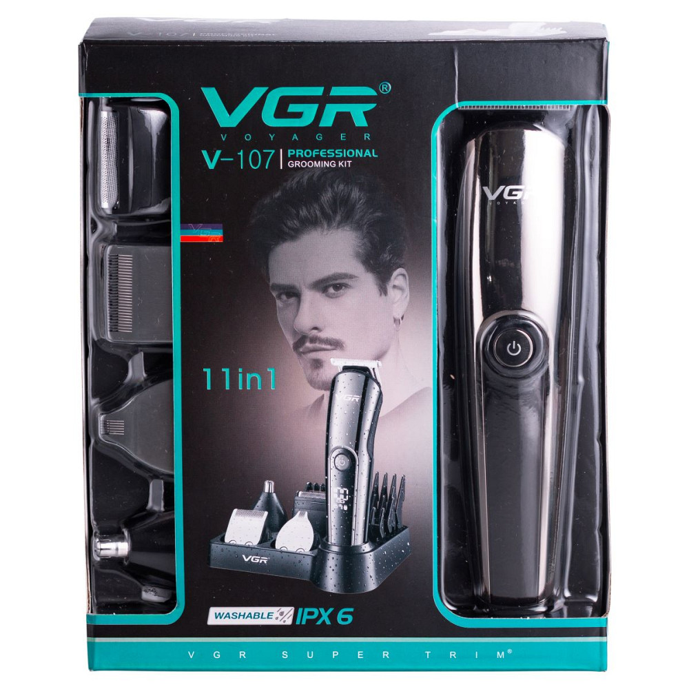 VGR Набір для стрижки волосся 5 в 1 машинка, триммер та бритва Vgr V-107 Коломия - фото 8