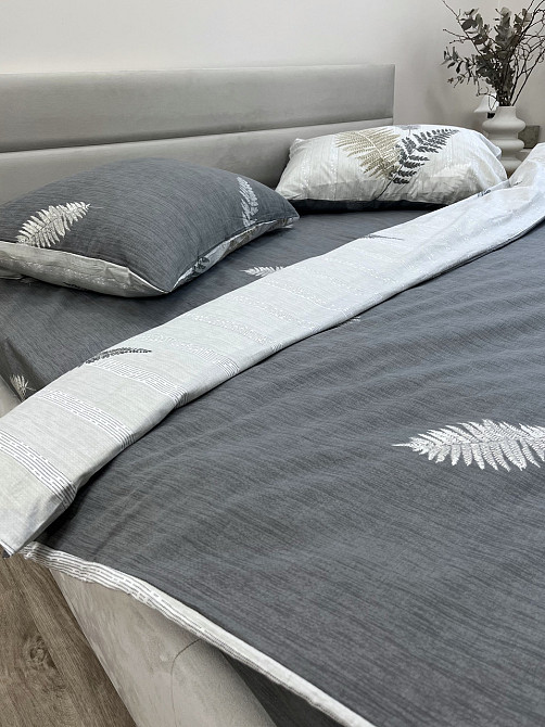 Ecotton Комплект постільної білизни Ecotton двоспальний 180х215 см сірий (21007АВ) Київ - фото 5