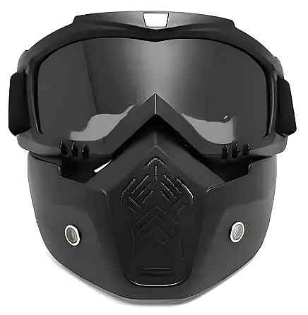 Мотоциклетна маска-окуляри RESTEQ затемнена — захисна маска-трансформер для мотоцикла, велосипеда, квадроцикла, лиж і сноуборду Київ