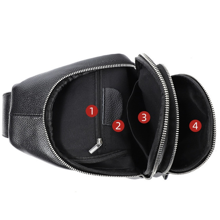 Чоловічий нагрудний шкіряний слінг 18х32х7, сумка-рюкзак через плече TIDING BAG-MK 83423 чорна Київ - фото 6