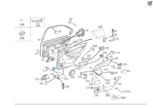 Mercedes-Benz  A2207309870 1A20 Карта задніх правих дверей шкіра колір бежевий S-class long V220 Одесса - изображение 2