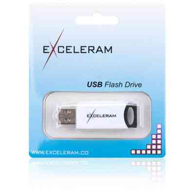 USB флеш накопитель eXceleram 64GB H2 Series White/Black USB 2.0 (EXU2H2W64) Винница