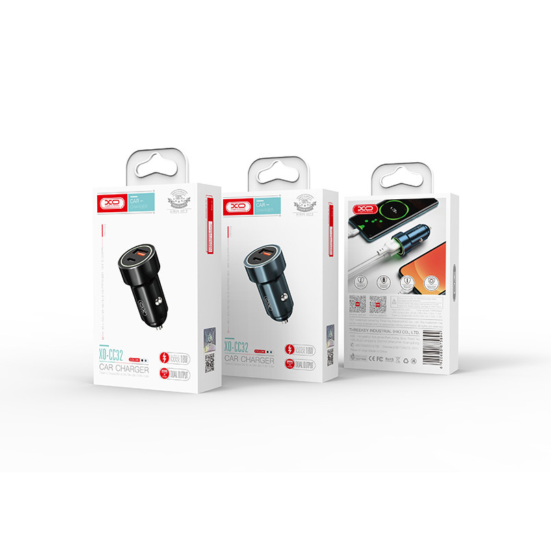 Автомобільний зарядний пристрій XO CC32 PD+QC3.0 20W USB + Type-c синій Львів - фото 4