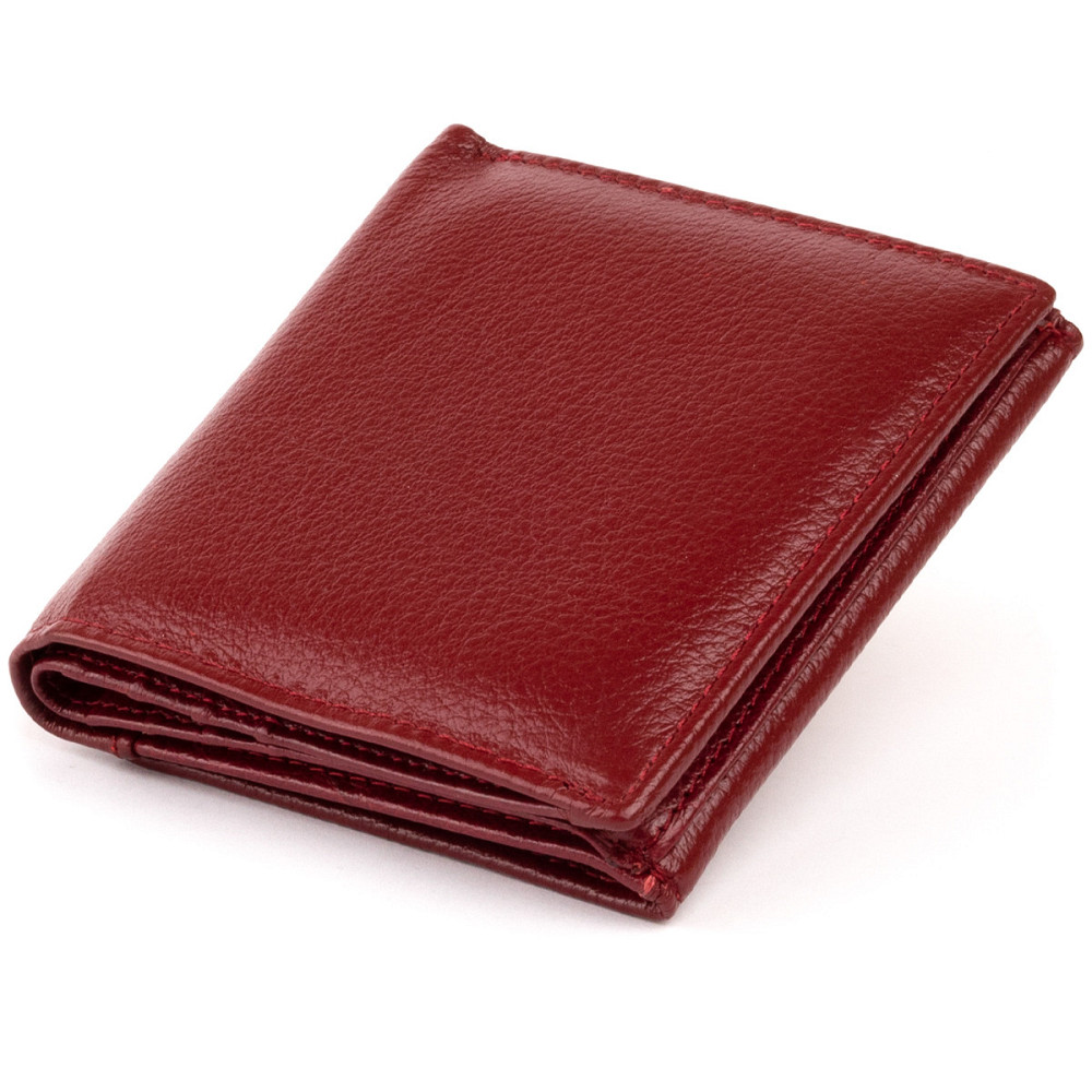 Компактний жіночий шкіряний гаманець бордовий (ST Leather) Київ - фото 18