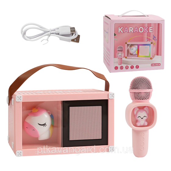 Детская караоке-колонка с микрофоном 
