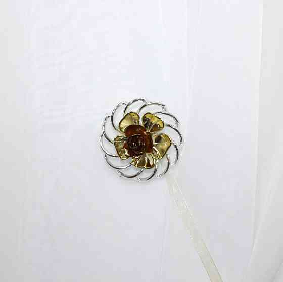 Магніти для штор і гардин (113м) Едельвейс набір 2 шт Сріблястий з золотистим (81-024) Київ