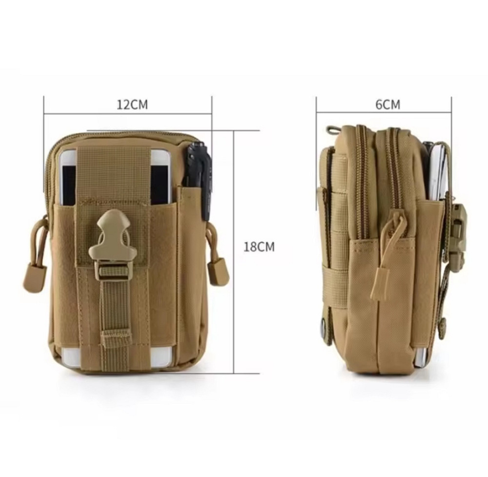 Тактическая мужская поясная сумка 4 кармана 18 на 12 см камуфляжный зеленый Киев - изображение 10