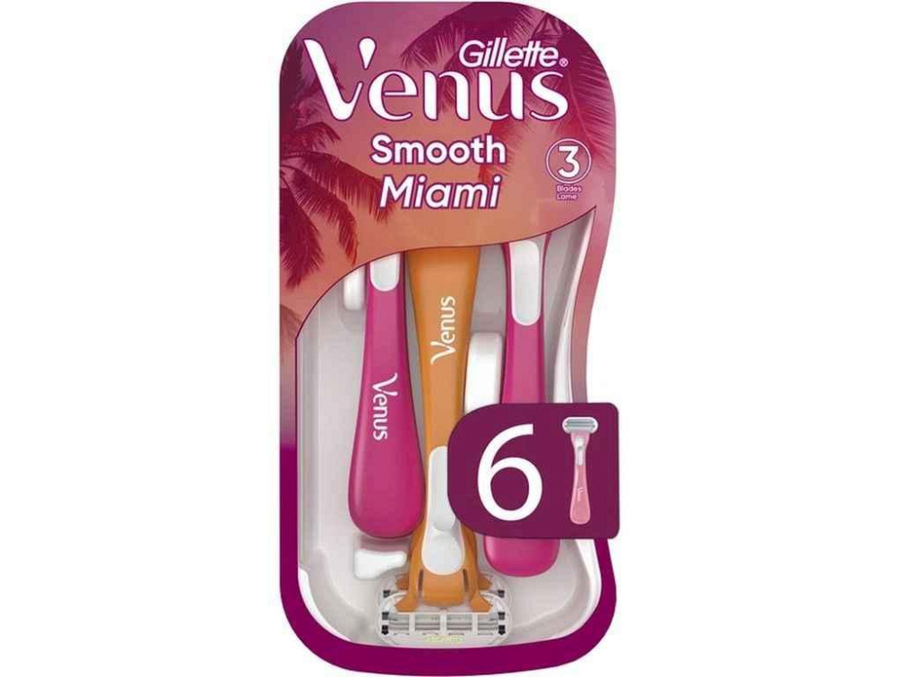 Бритва одноразова 3леза 6шт для гоління Smooth Miami ТМ VENUS Київ - фото 1