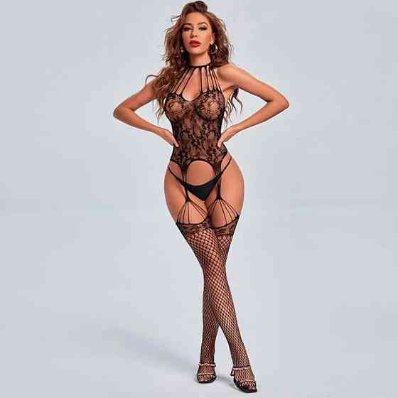 Сексуальный бодистокинг с открытым доступом - Чёрный - S/M/L – Эротическое бельё Винница